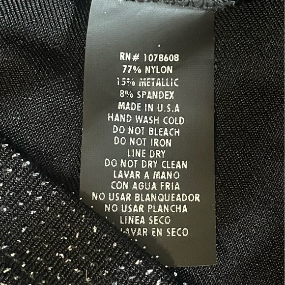 Another Thyme Sparkle Metallic Black Dressy Top Blouse Cap Sleeves, size Large - Picture 7 of 7